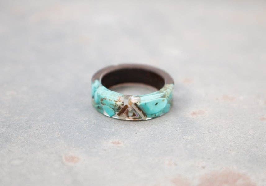 Hipster Row - Wholesale Band/Stacked Ring - Glass Wood Ring9