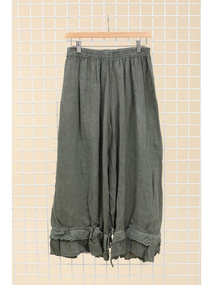 la maison des fibres naturelles - Wholesale Broek - Dames - Elegante broek met opengewerkt borduurwerk 9204 van 100% linnen8