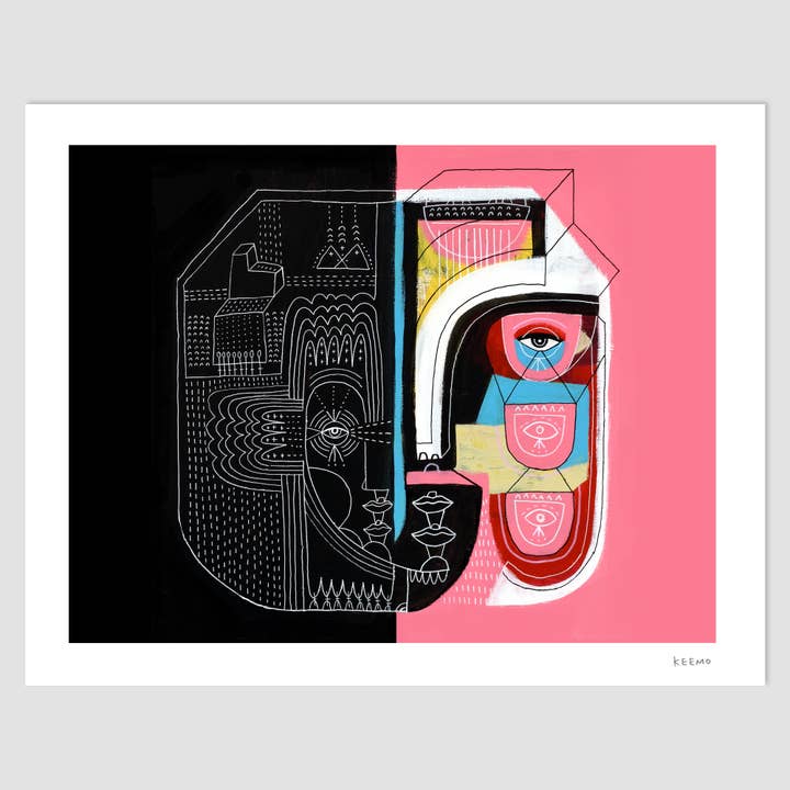 Abstract Art Print Colorful Modern Unique Wall Decor Pink for wholesale by Keemo Gallery