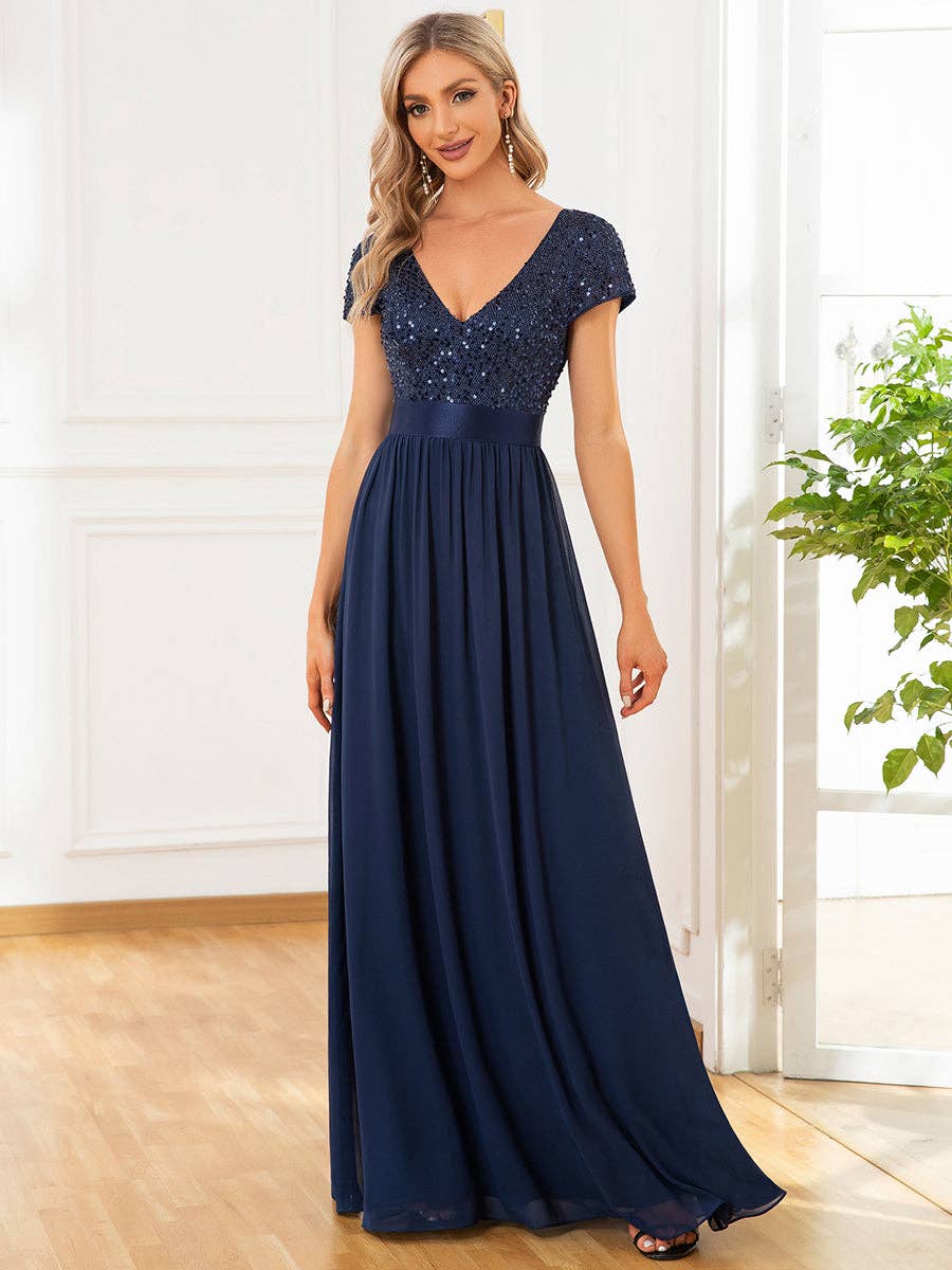 Ever-Pretty - Wholesale Gown - Women's - Deep V-Neck Pencil Evening Dress3