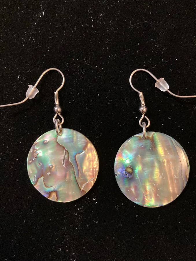 Abalone Shell earrings – Round for wholesale by Laura Leonard Originals