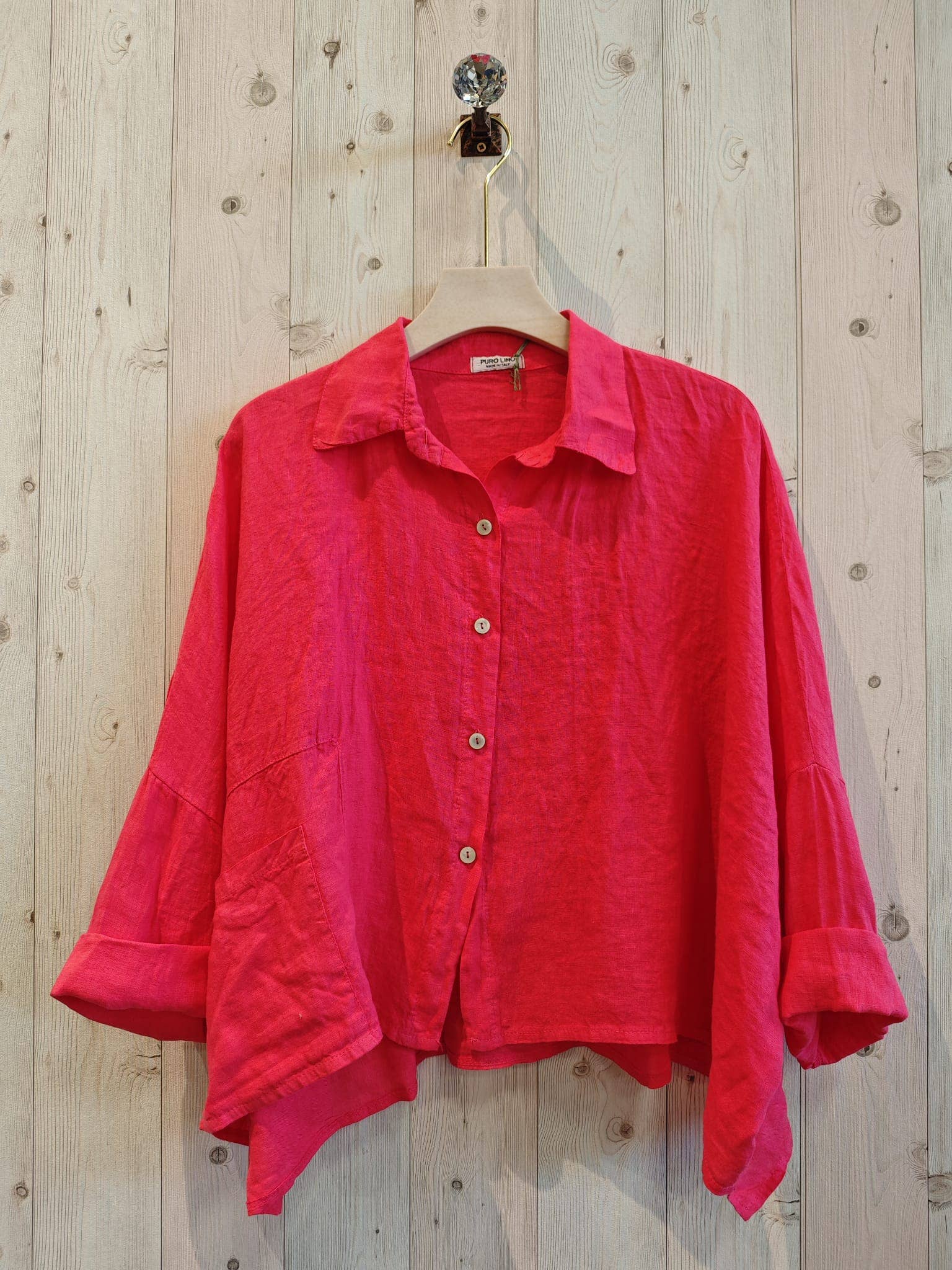Linen & More - Wholesale Button Down Shirt - Women's - REF 14749 SHORT LINEN SHIRT 100%7