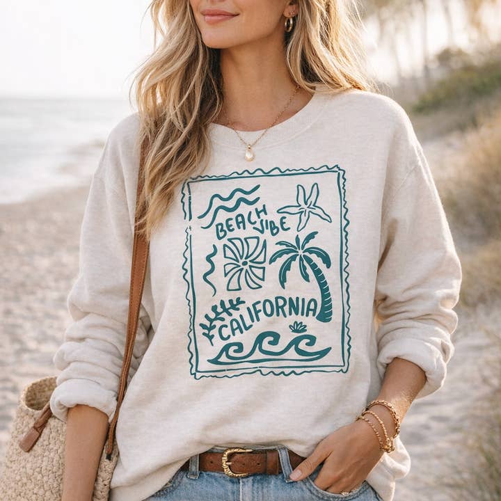 Sweatshirt à motif timbre de Californie pour la vente par Desert City Clothing Co.