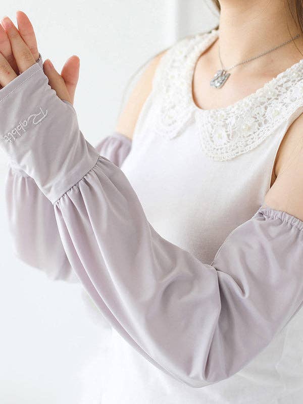 Sheer Trend – wholesale Armvärmare – Dam – Enfärgad Ice Silk Loose Solskyddshylsa5