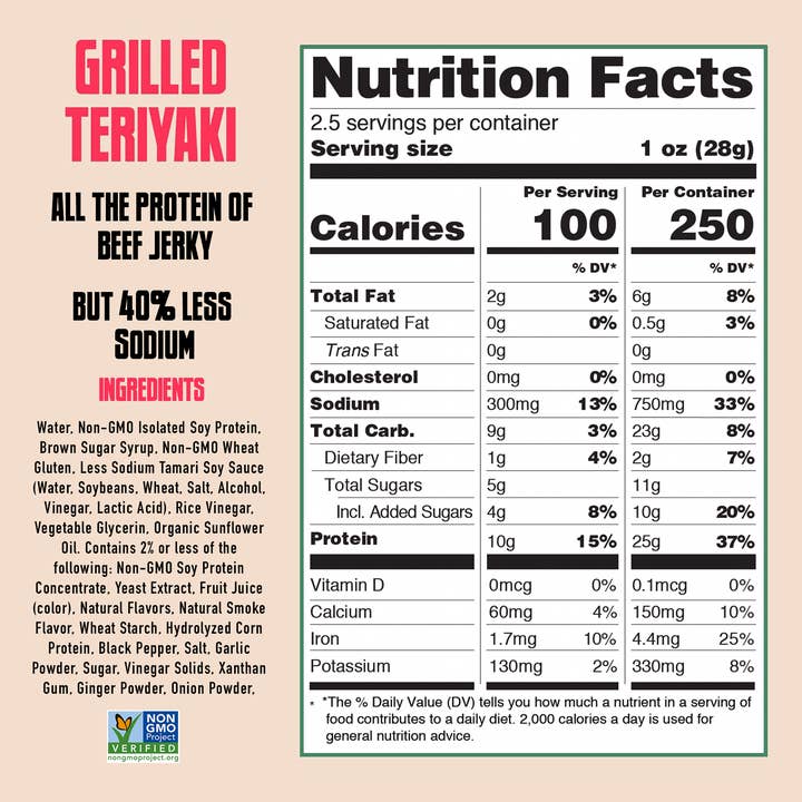 AGRO POWER Jerky - Wholesale Jerky - AGRO POWER Jerky - Vegan - Grilled Teriyaki (8 x 2.5oz Bags)7