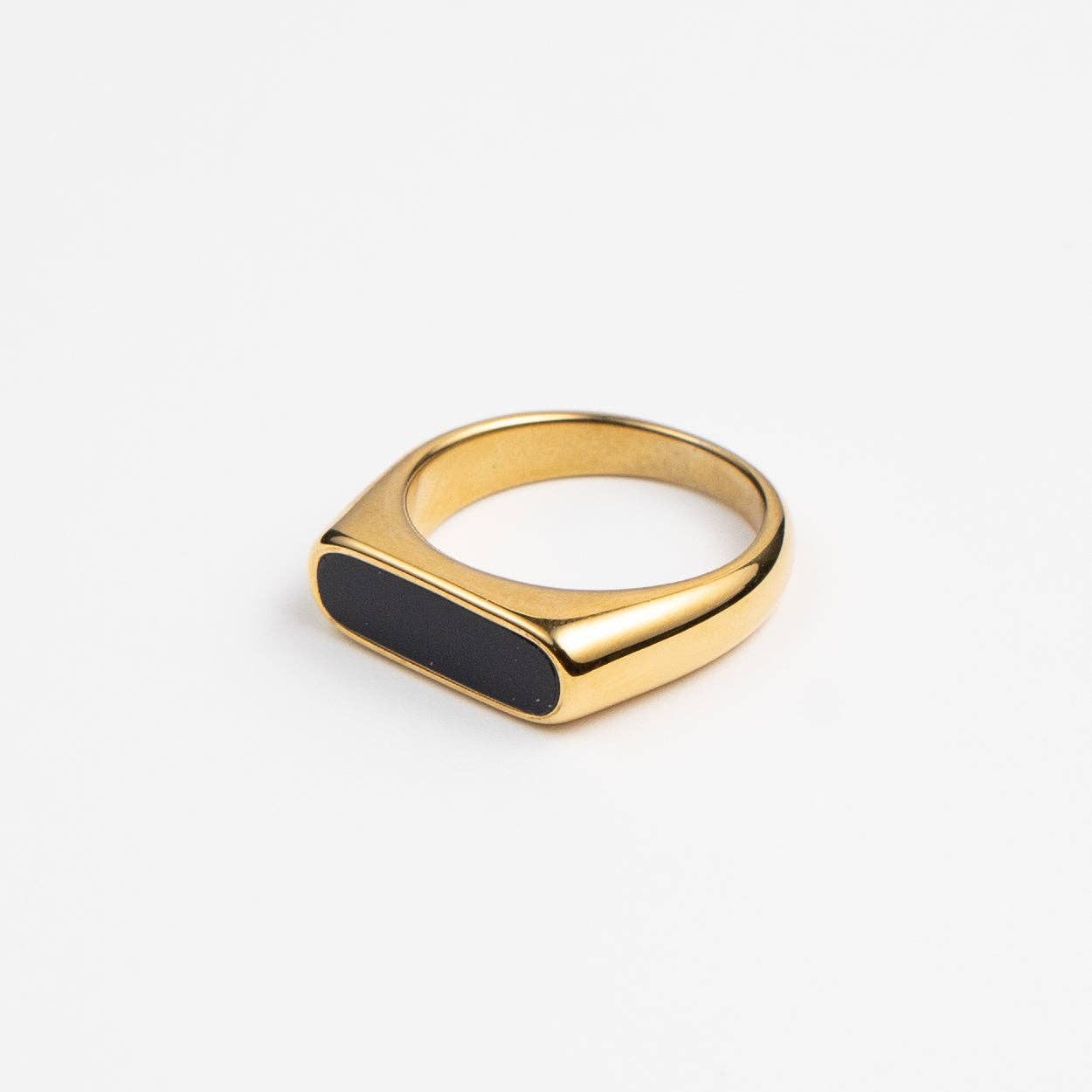 Brenda Grands Jewelry - Wholesale Band/Stacked Ring - Waterproof Gold Black Bar Ring2