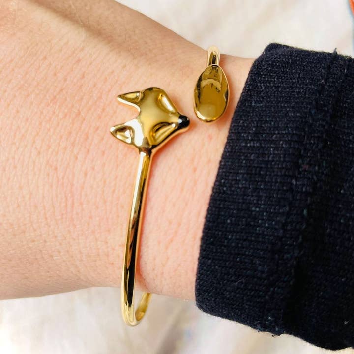 Ashlen - Wholesale Cuff Bracelet - GOLD FOX BANGLE1