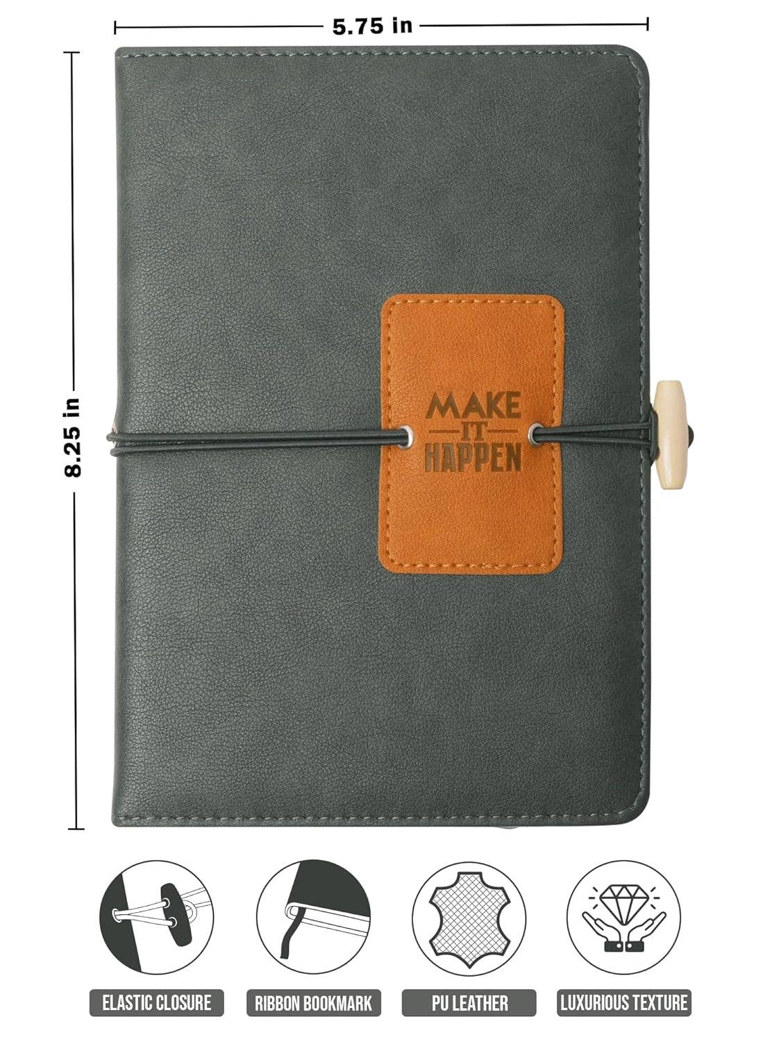 Doodle – wholesale Anteckningsbok – A5 Executive PU Läderanteckningsbok Inbunden - Grå2