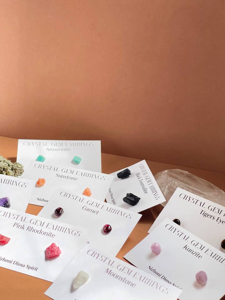Crystal Gem Earrings for wholesale by Nizhoni Diosa Spirit