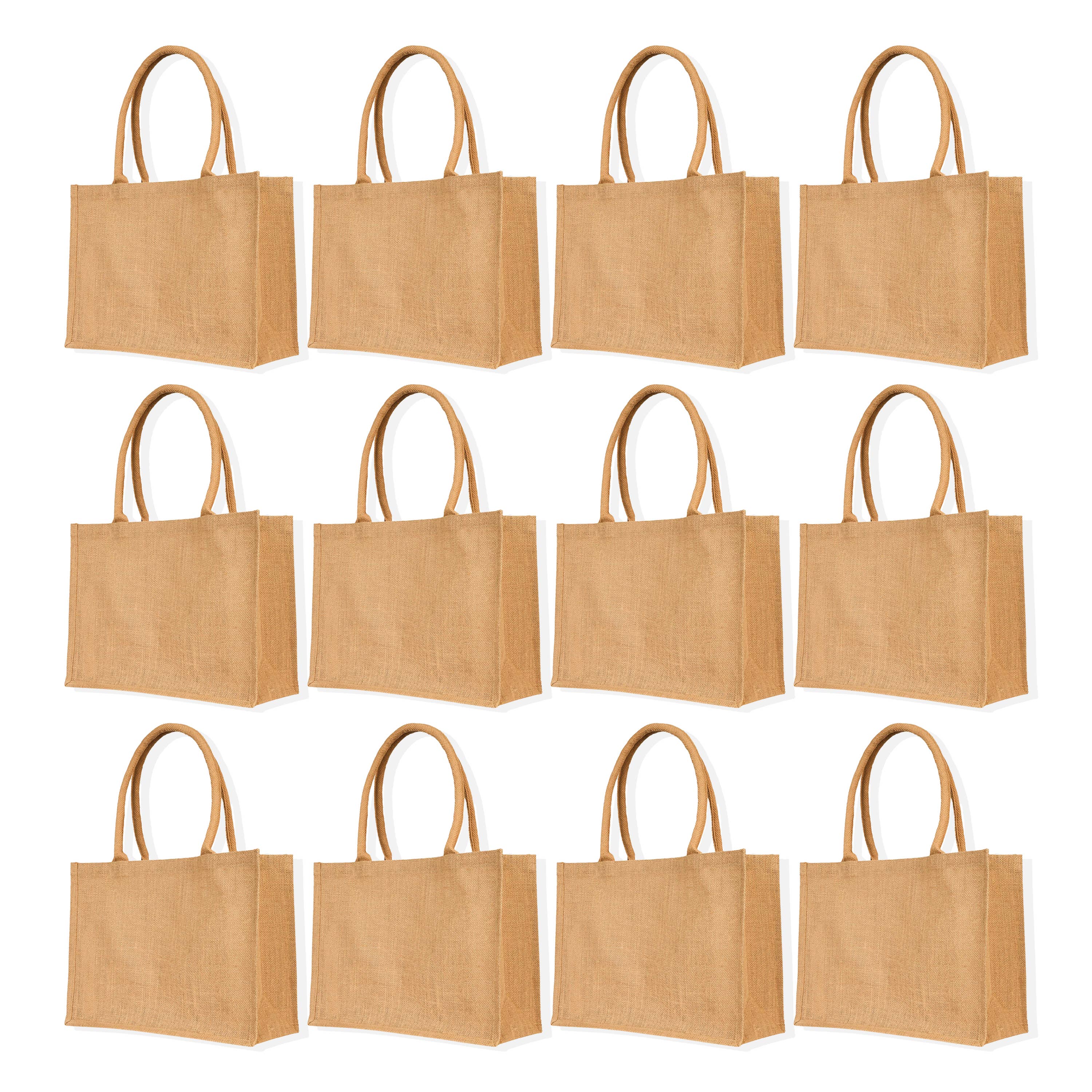 ecojutebags – wholesale Livsmedels-/Shoppingväska – 12 juteväskor för shopping 12"x16"x6" livsmedel & resa0