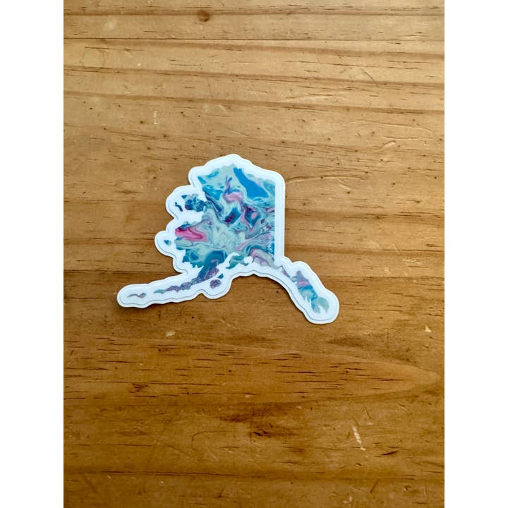 AbstractbyRabrams - Wholesale Sticker - Trans Pride Alaska Sticker, LGBTQ Alaska Rainbow Alaska8