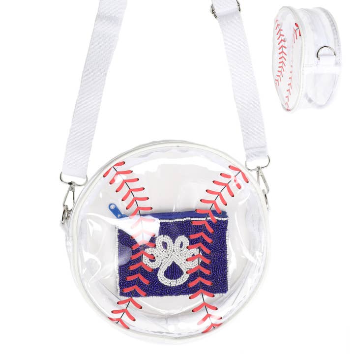 SP Sophia Collection - Wholesale Crossbody Bag - Women's - Gameday Clear Transparent Stadium-Approved Baseball Bag