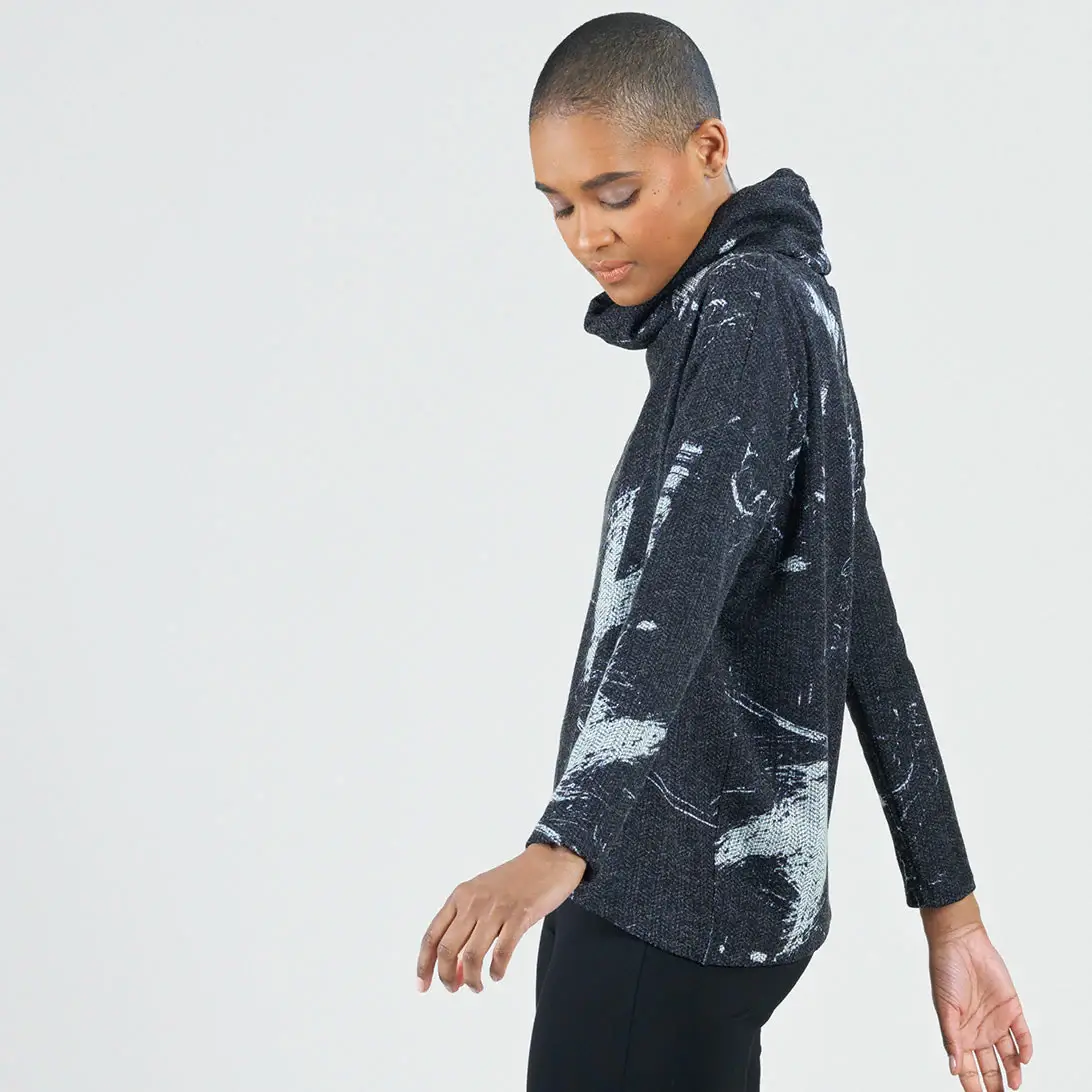 T92WP1 - Waffle Knit - Tipped Hem Sweater Top - Stone Splash for wholesale on Faire4