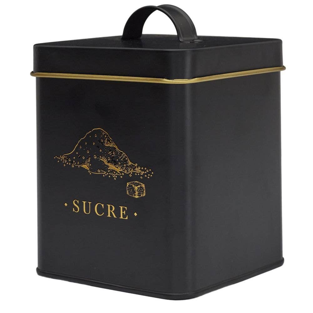Housse De Rêve – wholesale Decorative box – Black and gold metal sugar box2