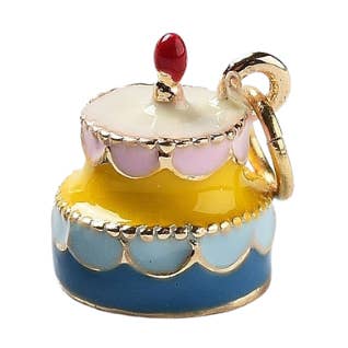 Gold Sweet Wishes Cake Charm for wholesale by The Charm Bar Company
