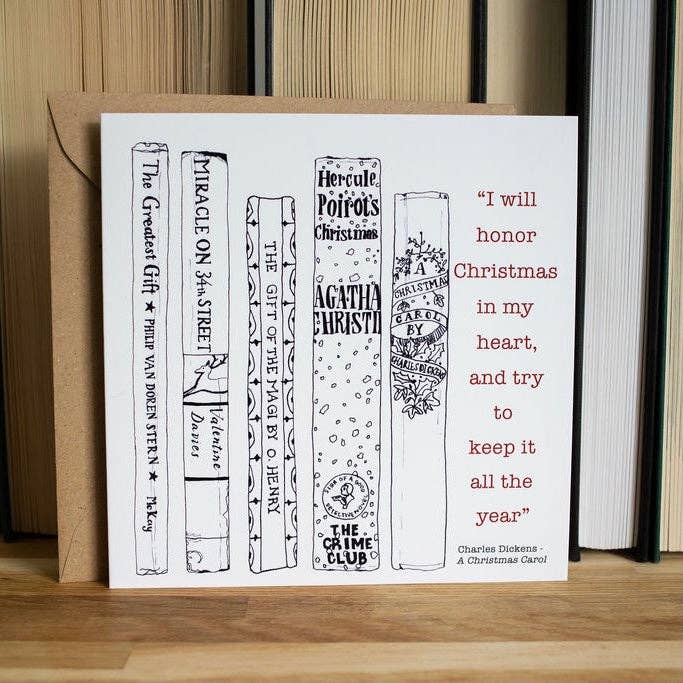 Une carte de Noël « Je vais honorer Noël dans mon cœur et le garder toute l'année » pour la vente par Georgina The Librarian