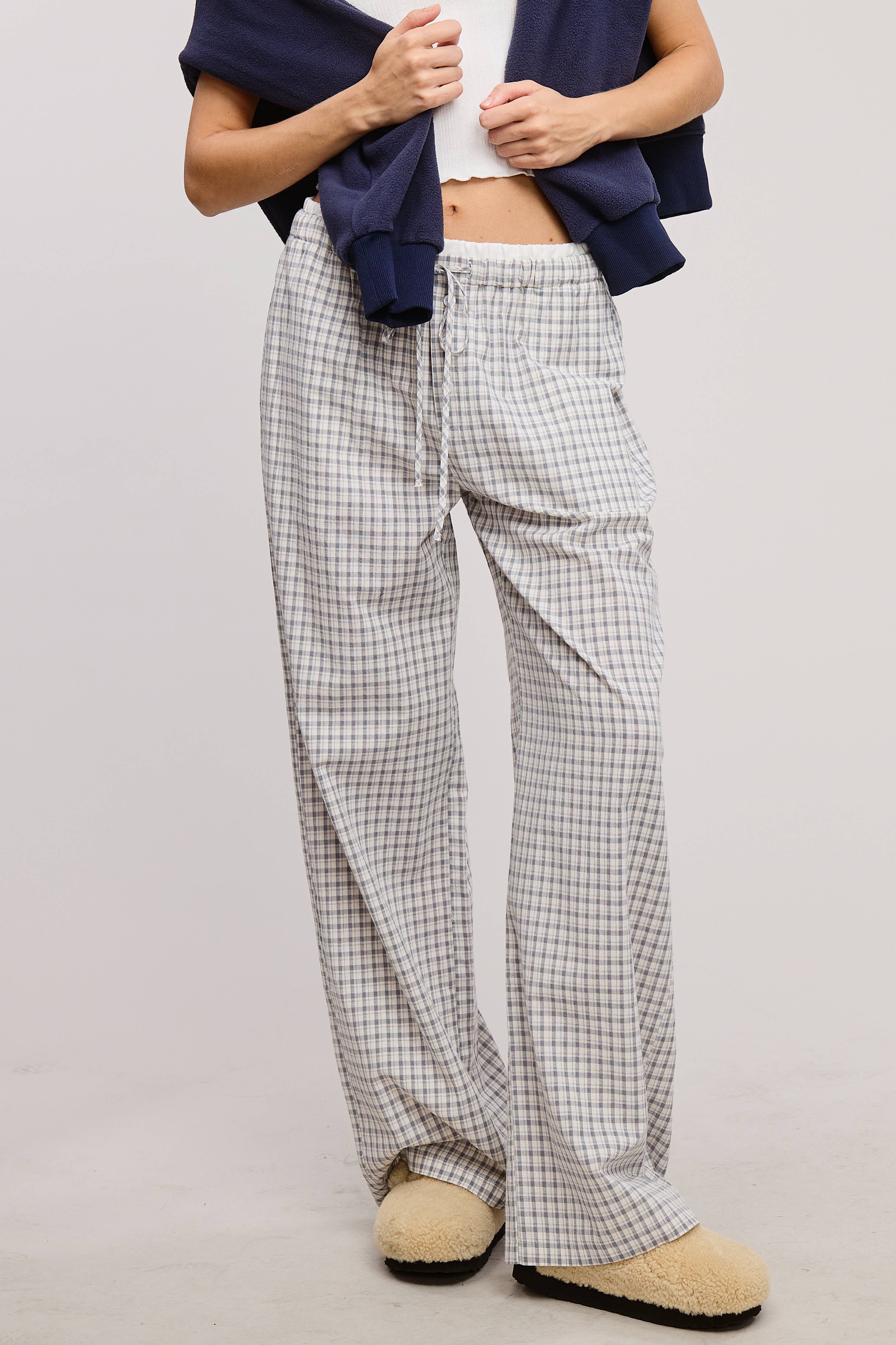 Mimosa - Wholesale Lounge Sweatpants/Joggers - Women's - Gingham Boxer Lounge Pants with Contrast Waistband17