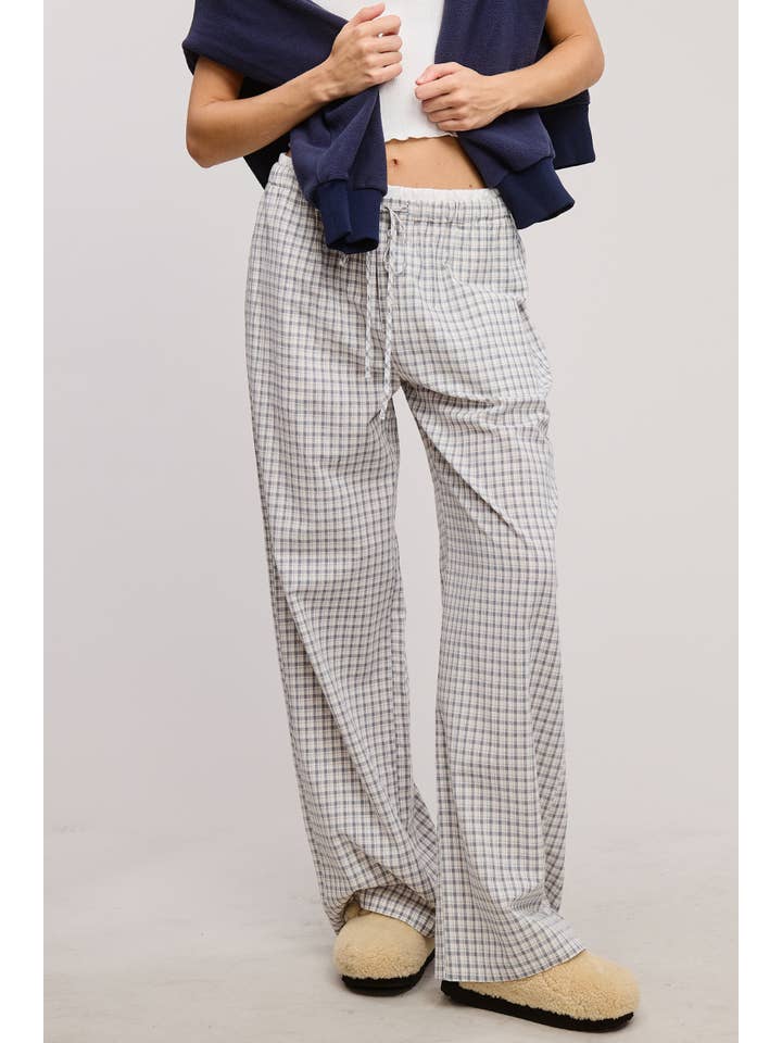 Mimosa - Wholesale Lounge Sweatpants/Joggers - Women's - Gingham Boxer Lounge Pants with Contrast Waistband17