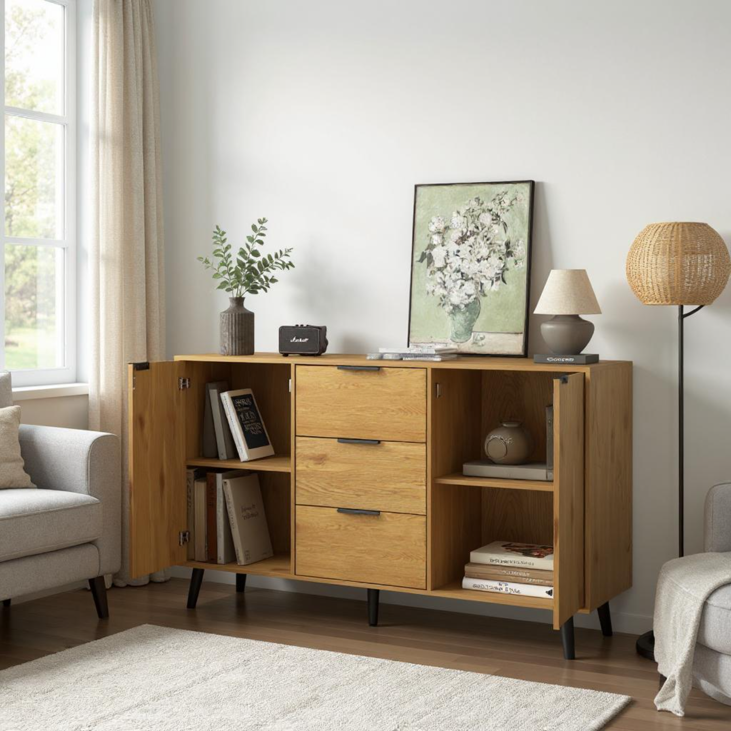 HOMYCASA DESIGN INC - Wholesale Cabinet - Zurich Sideboard Buffet Cabinet with Storage5