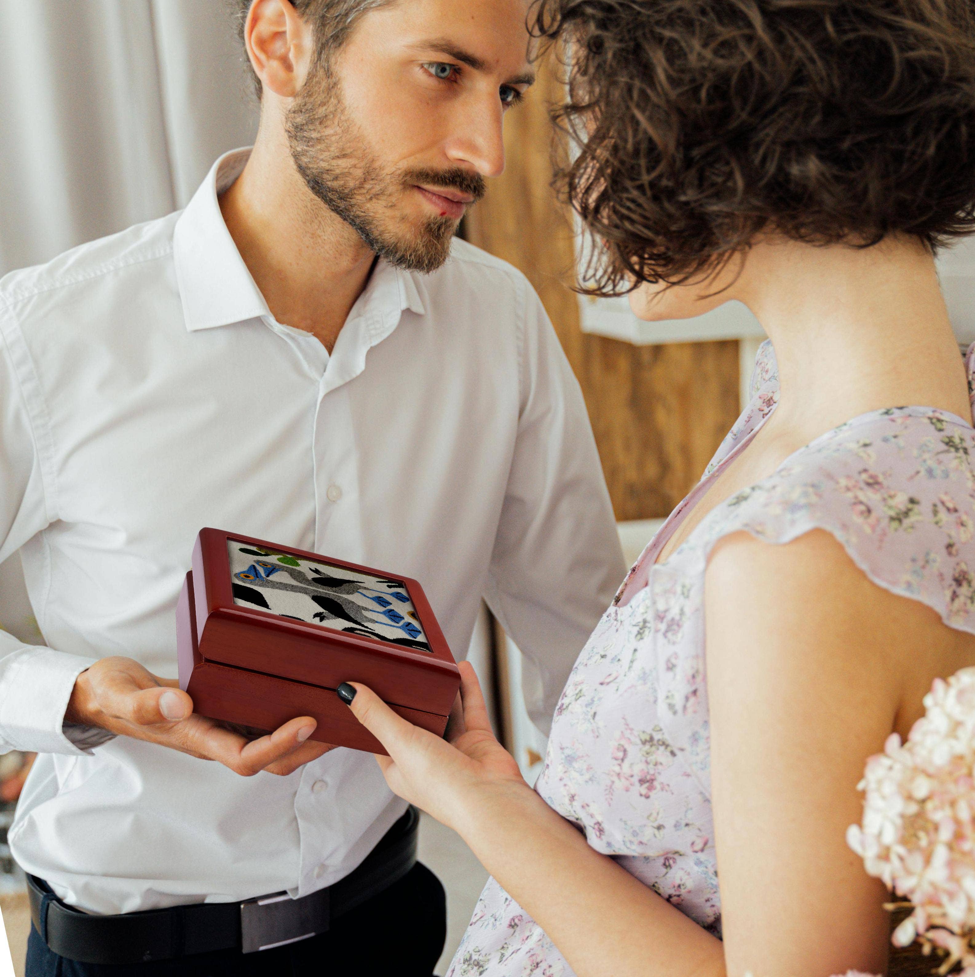 3dRose - Wholesale Jewelry Box/Organizer - 3dRose, Ecuador, Quito, Otavalo. Wool souvenir rug with Galapagos wildlife., Jewelry Box2