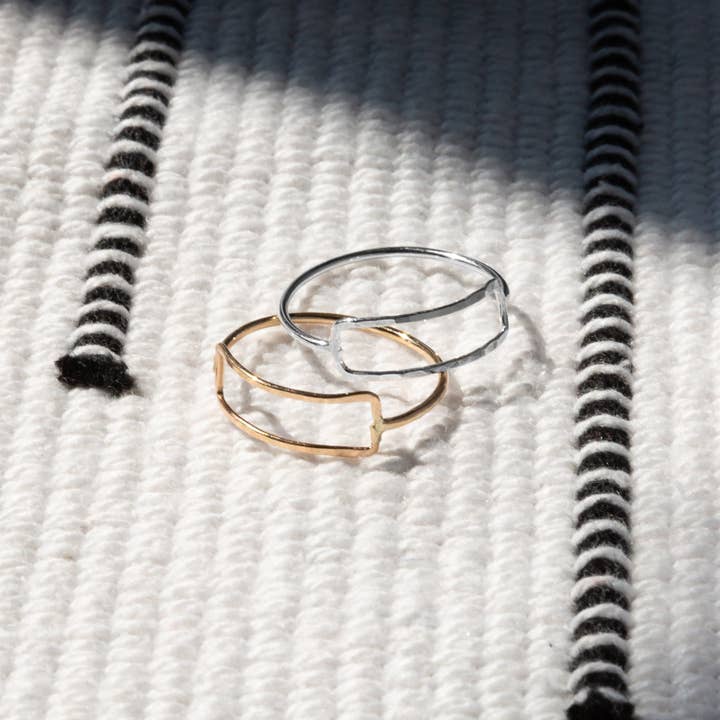 Laura J Designs - Wholesale Band/Stacked Ring - Delicate Rectangle Ring1