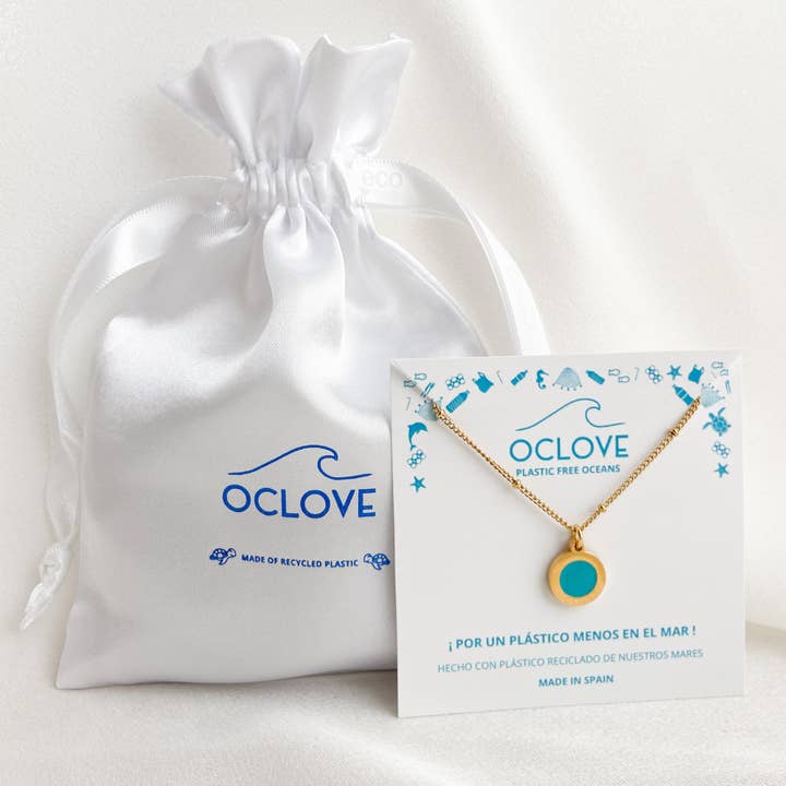 Circle pendant - made with recycled plastic from the sea for wholesale by OCLOVE