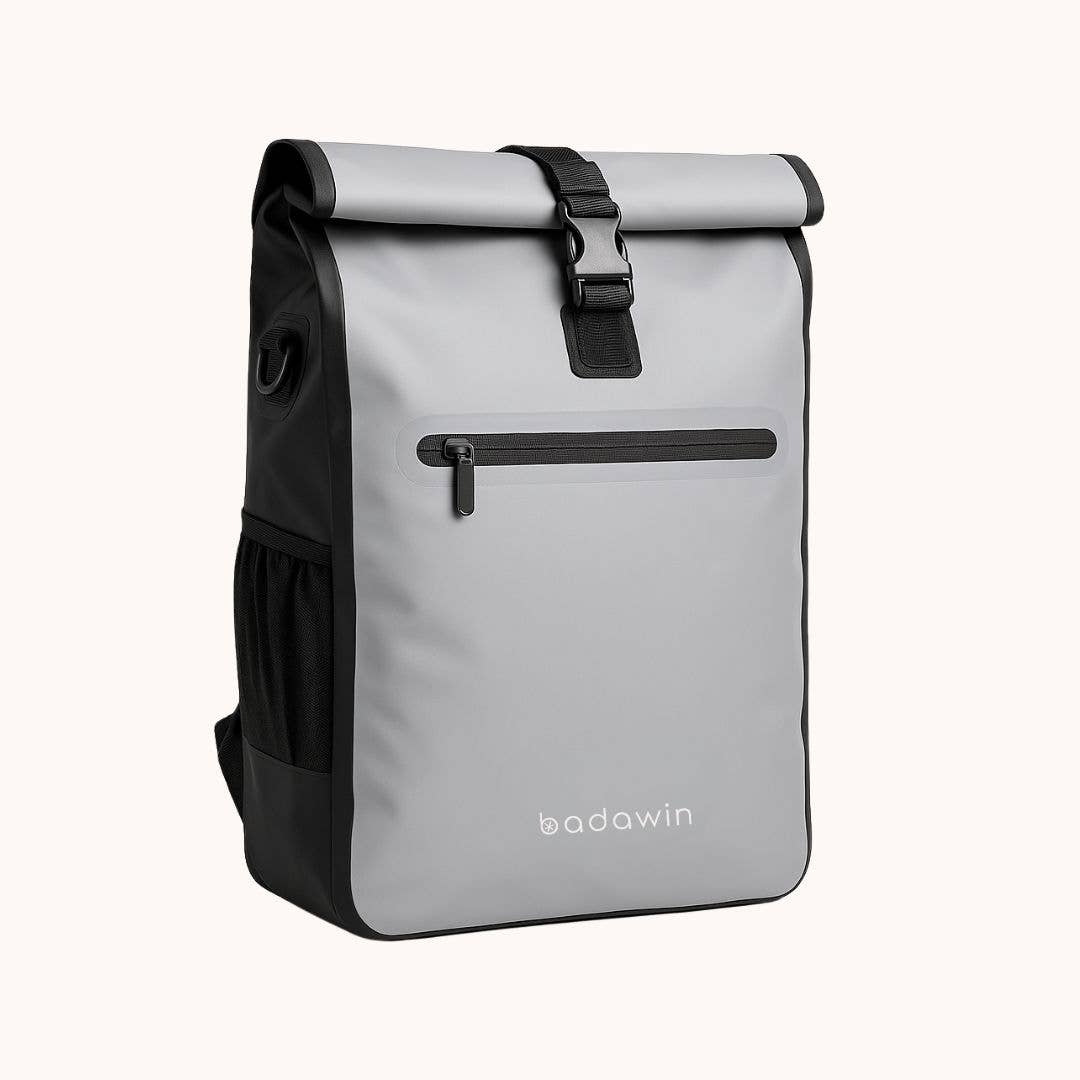 BADAWIN - Wholesale Fietsaccessoires - Aaron Gray Badawin waterdichte fietstas van 23L met bagagedragerbevestiging1