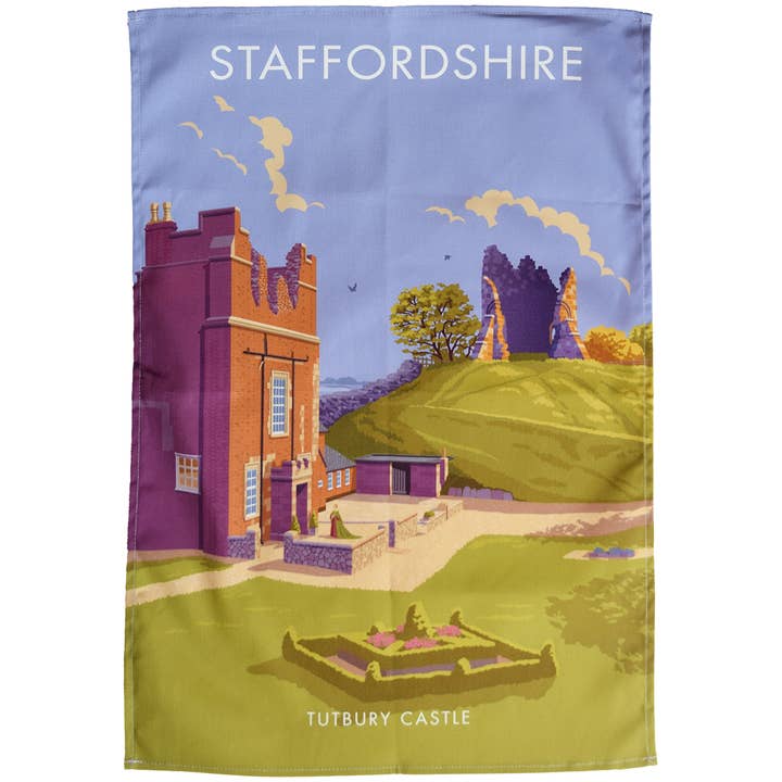 Staffordshire - Tutbury Castle tea towel for wholesale by Town Towels