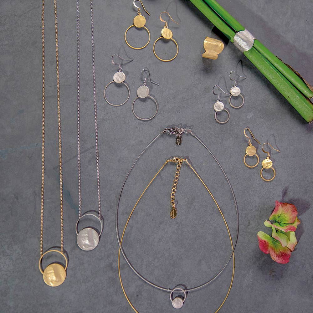 Sergio Engel jewellery – Großhandel Ohrhänger – Pura Ohrring 55 Schicker Ohrhänger mit Plättchen und Kreis2