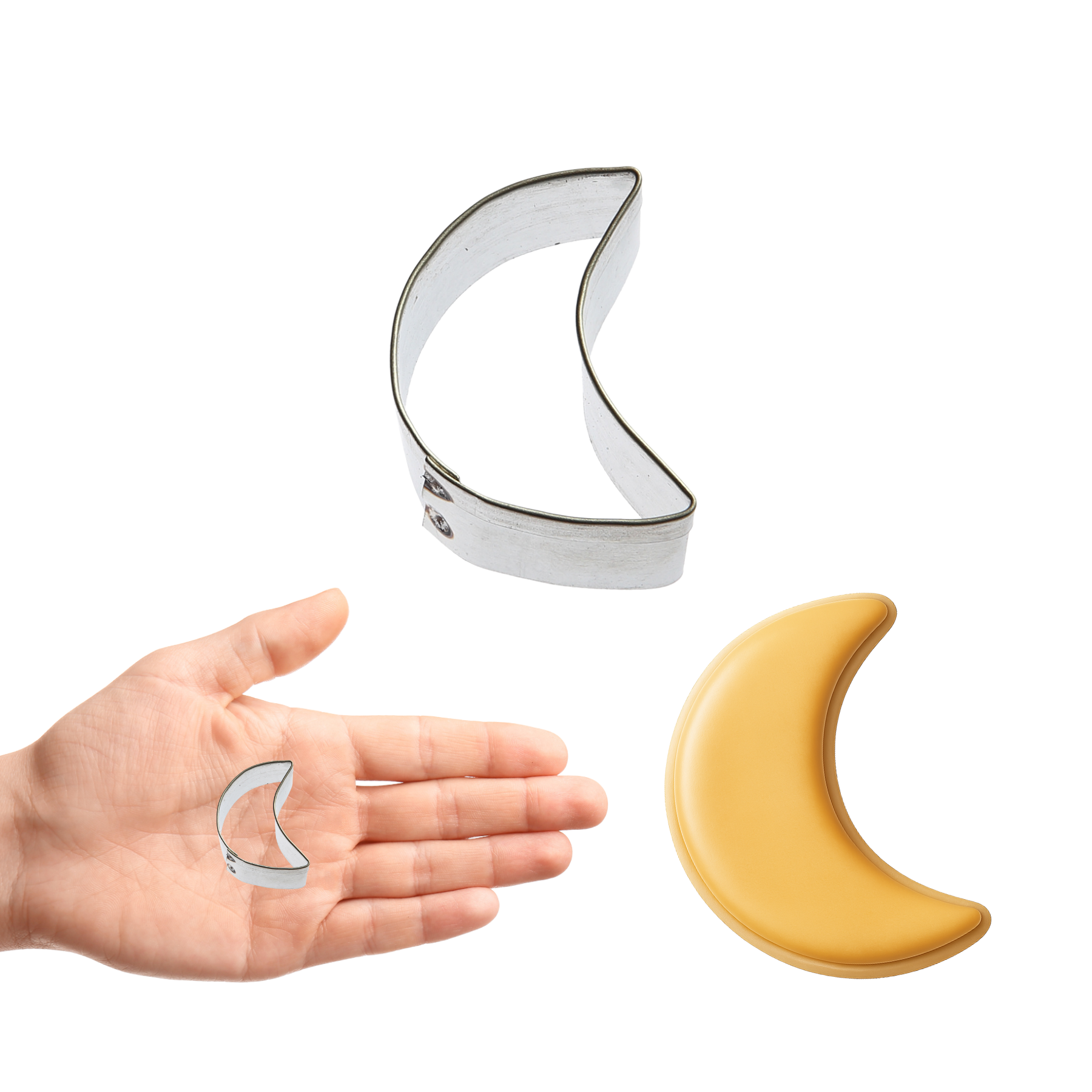 CookieCutter.com – Formas de biscoitos por atacado – Cortador de Bolachas Mini Lua Crescente 1,25 pol M1390