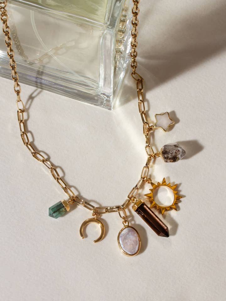 Earthly Treasures Gemstone Charm Necklace for wholesale by Luna Norte