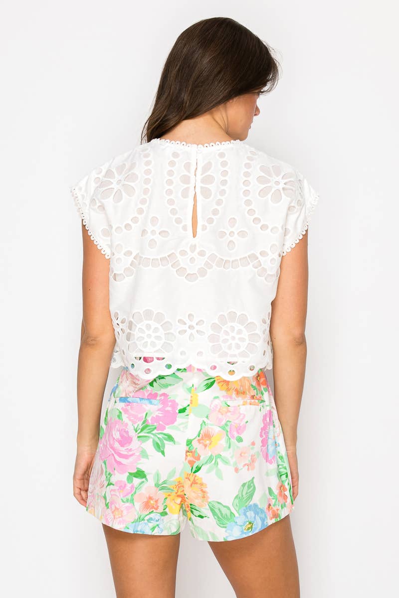 LoveWednesday - Wholesale Shorts - Women's - Garden Flower Print Shopper Bag Shorts - LWP131011