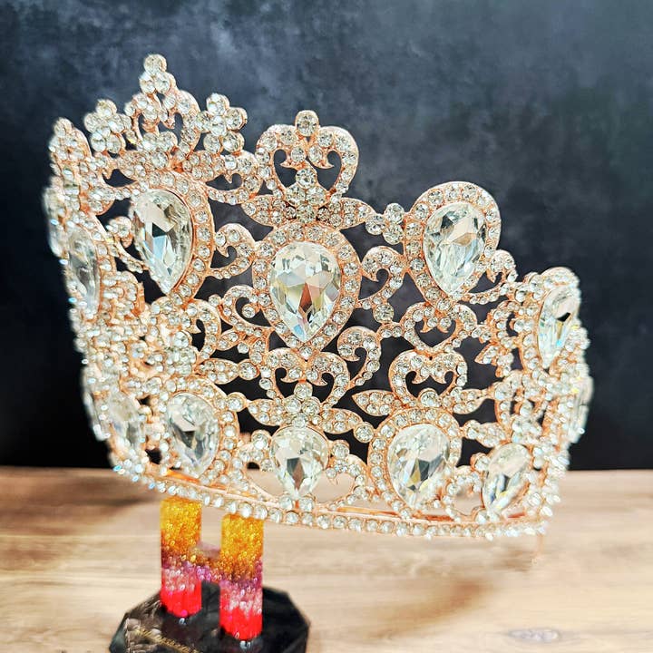 Happy Dream Gifts - Wholesale Party Hat/Crown - Pageant Crown, Quinceanera Comb Crown, Rose Gold Crown1