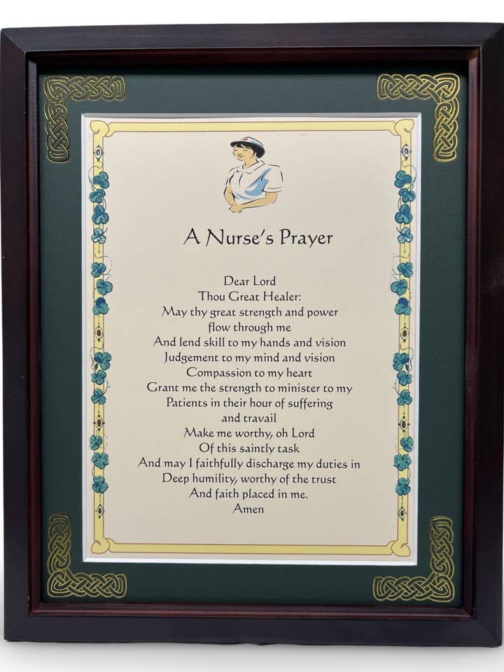 Oración de una Enfermera - Regalos Católicos para venta al por mayor de Irish Collection