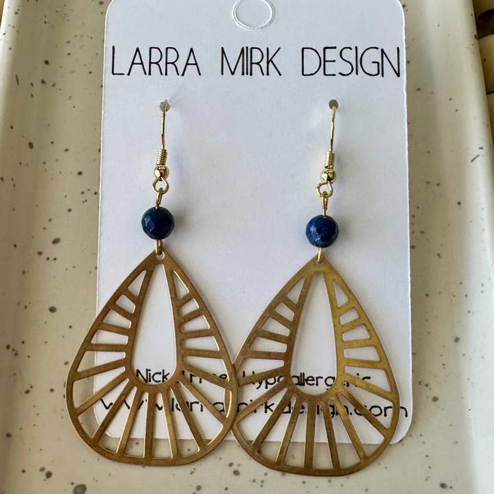 Brook Earrings | Lapis Lazuli for wholesale by Larra Mirk Design