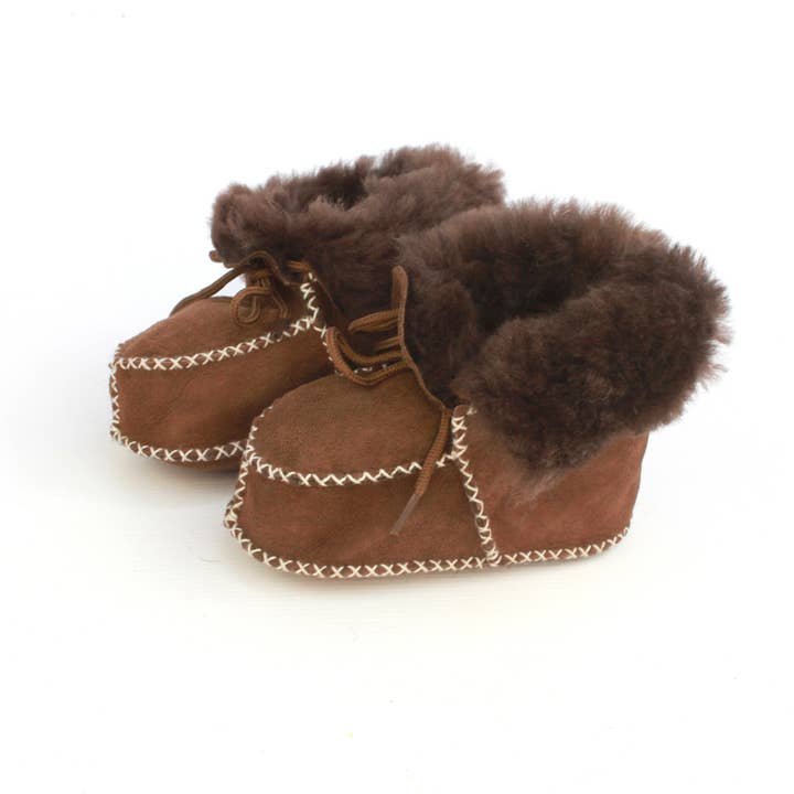 Eastern Counties Leather - Wholesale Booties - Kids - CSB Sheepskin Lace-Up Baby Bootie Slipper1
