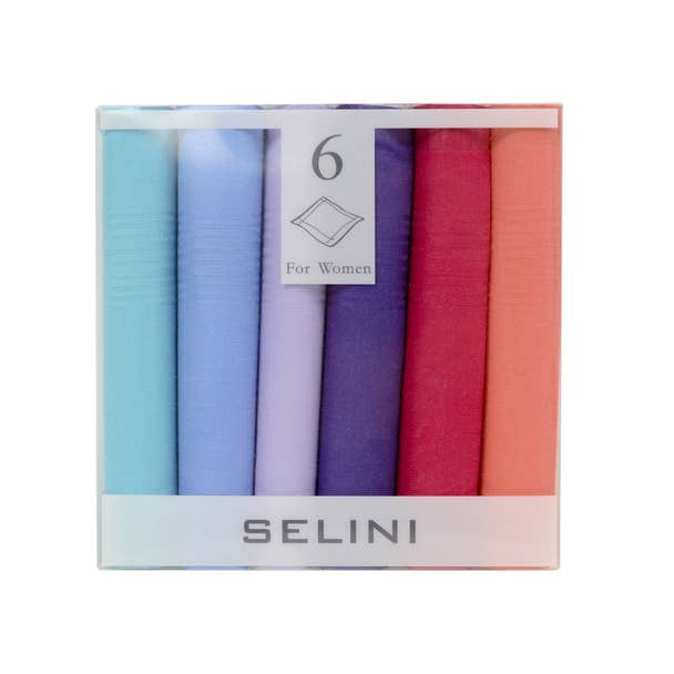 Selini New York - Wholesale Handkerchief – Women's - Women's Boxed Fancy Cotton Handkerchiefs 6pcs Set