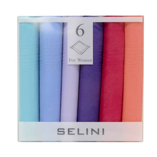 Selini New York - Wholesale Handkerchief – Women's - Women's Boxed Fancy Cotton Handkerchiefs 6pcs Set0