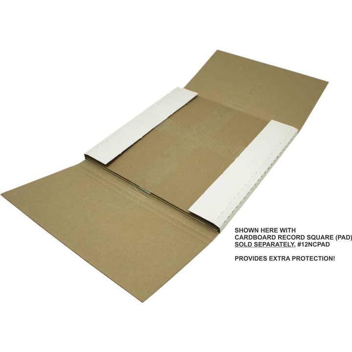 Square Deal Recordings & Supplies - Wholesale Gift Box - Cardboard 12" Record Box - Holds 1 To 3 - 12.5" x 12.5" x 1"