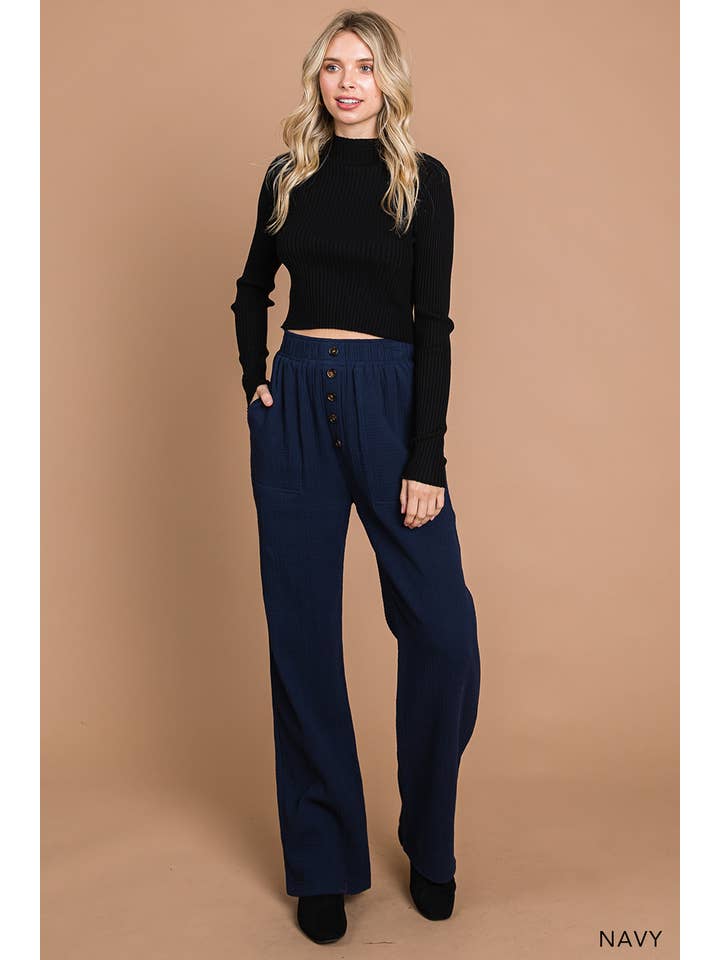 Cotton Bleu - Wholesale Pants - Women's - 80966W - Women's Cotton Gauze Wide Leg Pants13