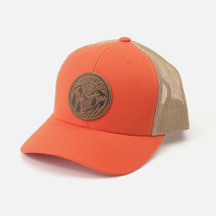 Range Leather Co. - Wholesale Trucker Hat - Unisex - Vintage Sunrise Hat | Leather Patch Trucker Hat12