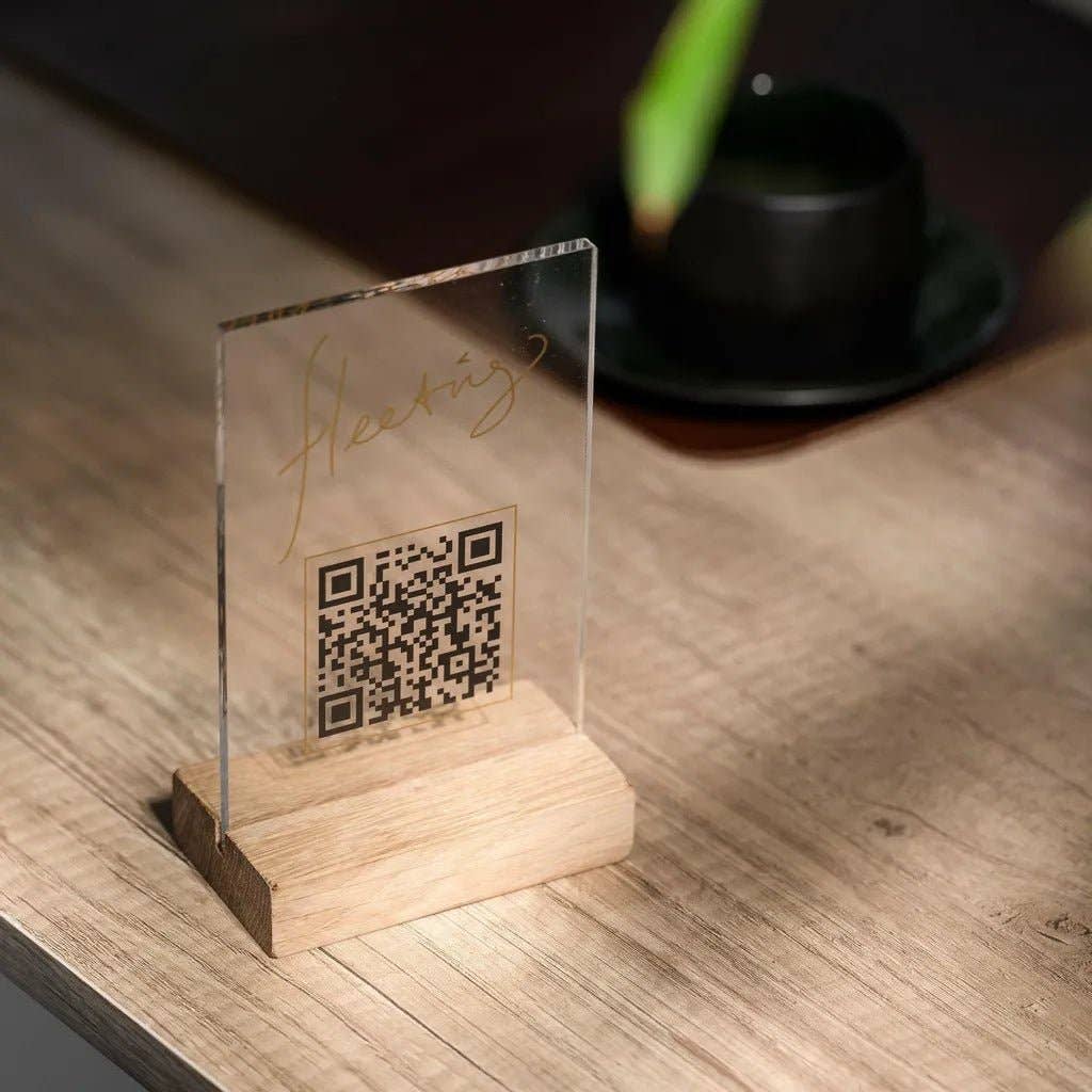 Inko Horeca Accessories – wholesale Sign – Acrylic Transparent QR Code Menu Sign (QW04)0