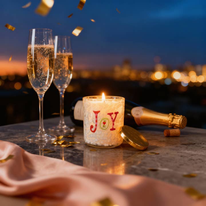 The SOi Company - Wholesale Jar/Filled Candle - JOY (Champagne Toast) Holiday Confetti Icon 12oz Candle1