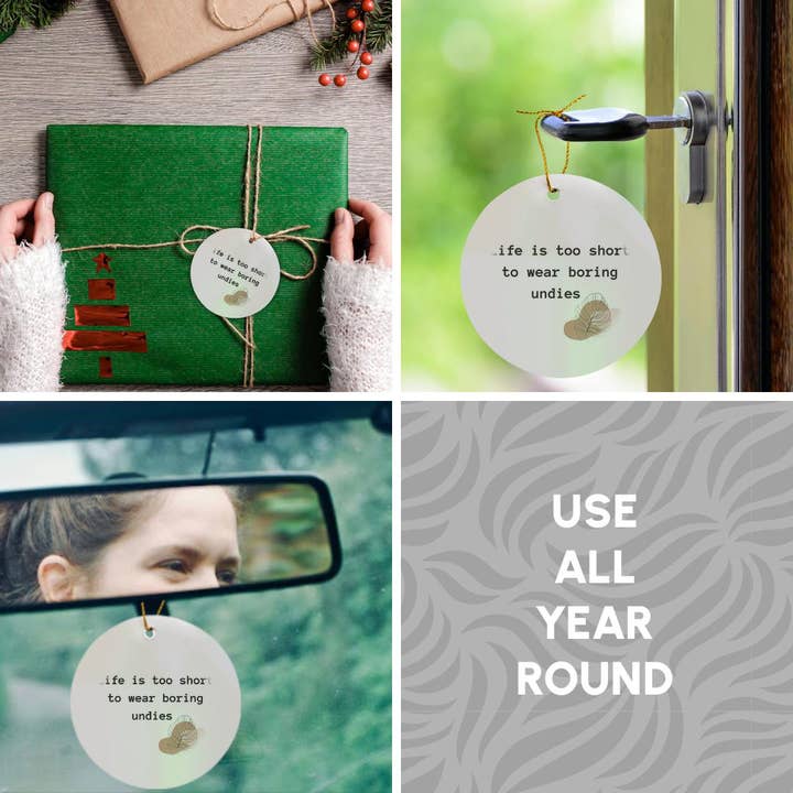 3dRose - Wholesale Ornament - 3dRose, Life is too short to wear boring undies, Ornament4