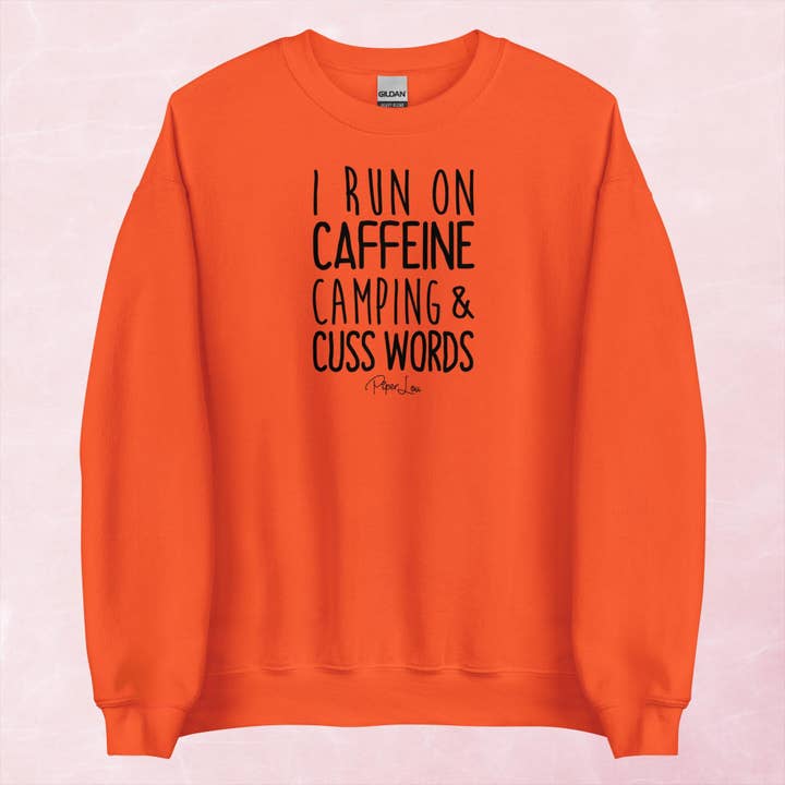 Piper Lou Collection - Wholesale Graphic sweatshirt – Women’s - I Run On Caffeine, Camping, & Cuss Words Graphic Crewneck Sweatshirt7