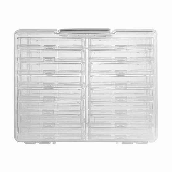 Photo/Game Box Storage Case with 16 small plastic boxes for wholesale by The Organizing Warehouse