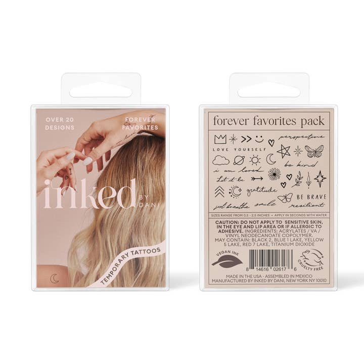 Forever Favorites Temporary Tattoo Pack for wholesale by INKED by Dani