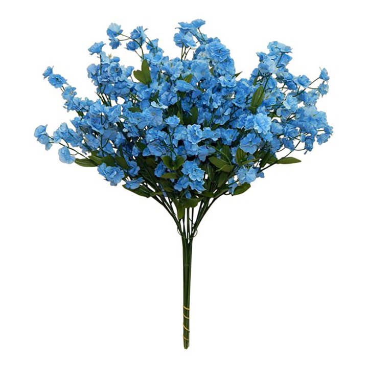 TF Publishing - Paper Goods - Wholesale Artificial Flowers - Baby's Breath Pack of 12 Stems 18in Dark Blue