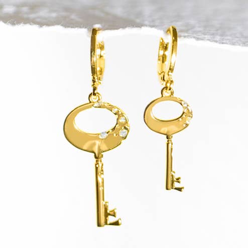 Mismatched Key Earrings for wholesale by Fortune & Frame