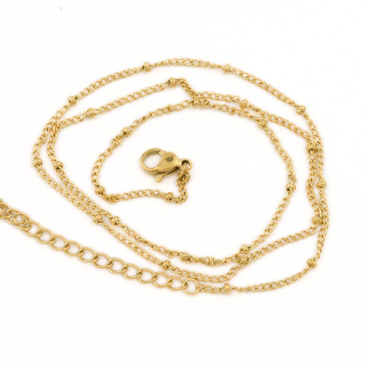 Blueyejewelry – Großhandel Perlenkette – Curb Satellite Halskette — Perlenkette aus 18 Karat Gold2